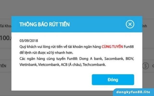 Chỉ có một phương thức rút tiền về tài khoản ngân hàng