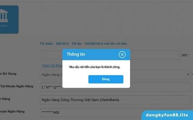 Rút tiền Fun88 thành công chỉ khi hệ thống cập nhật