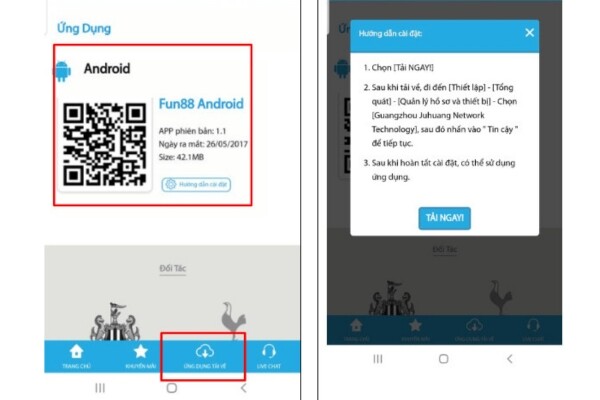 Tải App Fun88 trên Android
