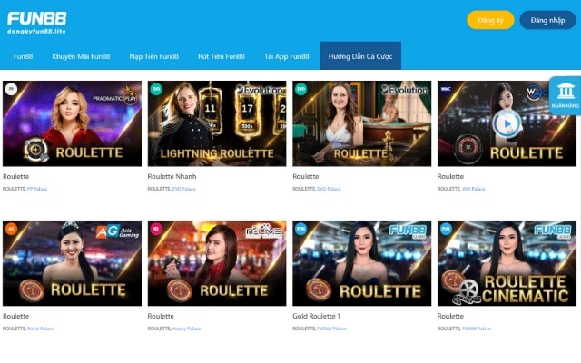 Các hình thức cược tại Roulette Fun88