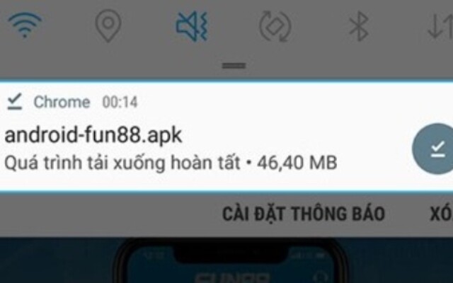 Chọn mở file tải App Fun88