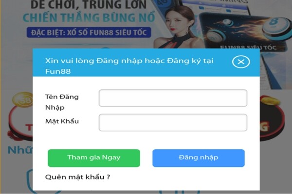 Đăng nhập cổng game Fun88